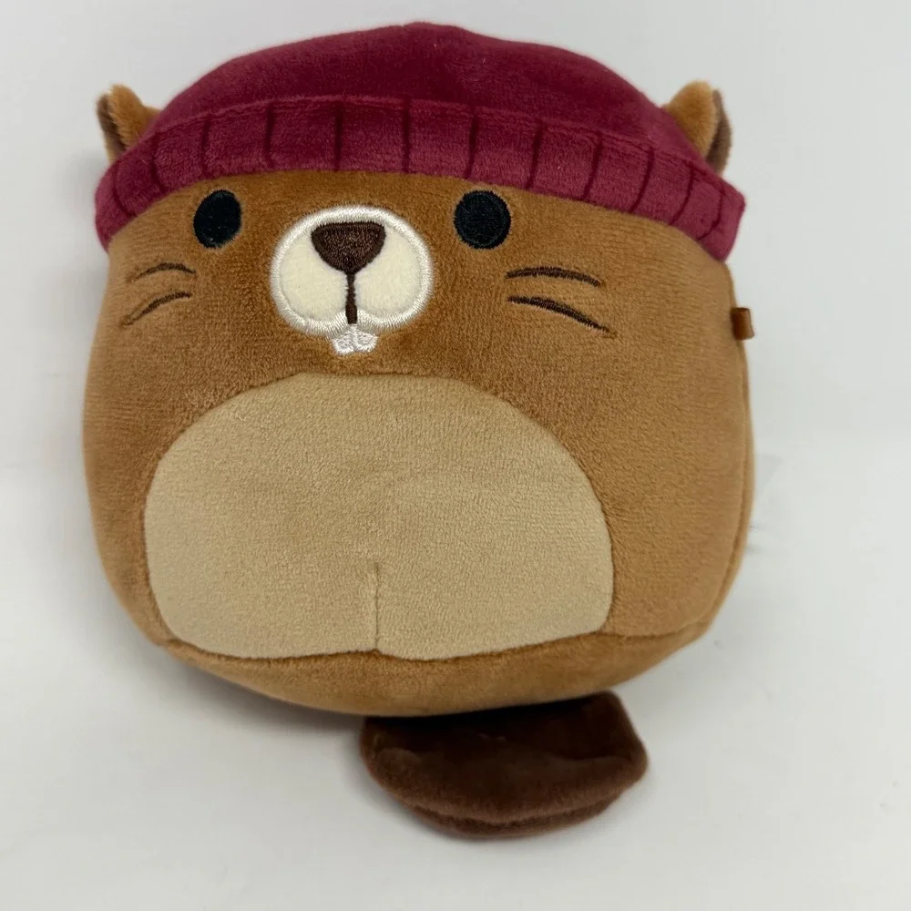 Squishmallows Chip the Beaver Wearing Beanie Hat Plush Toy Stuffed Animal 5